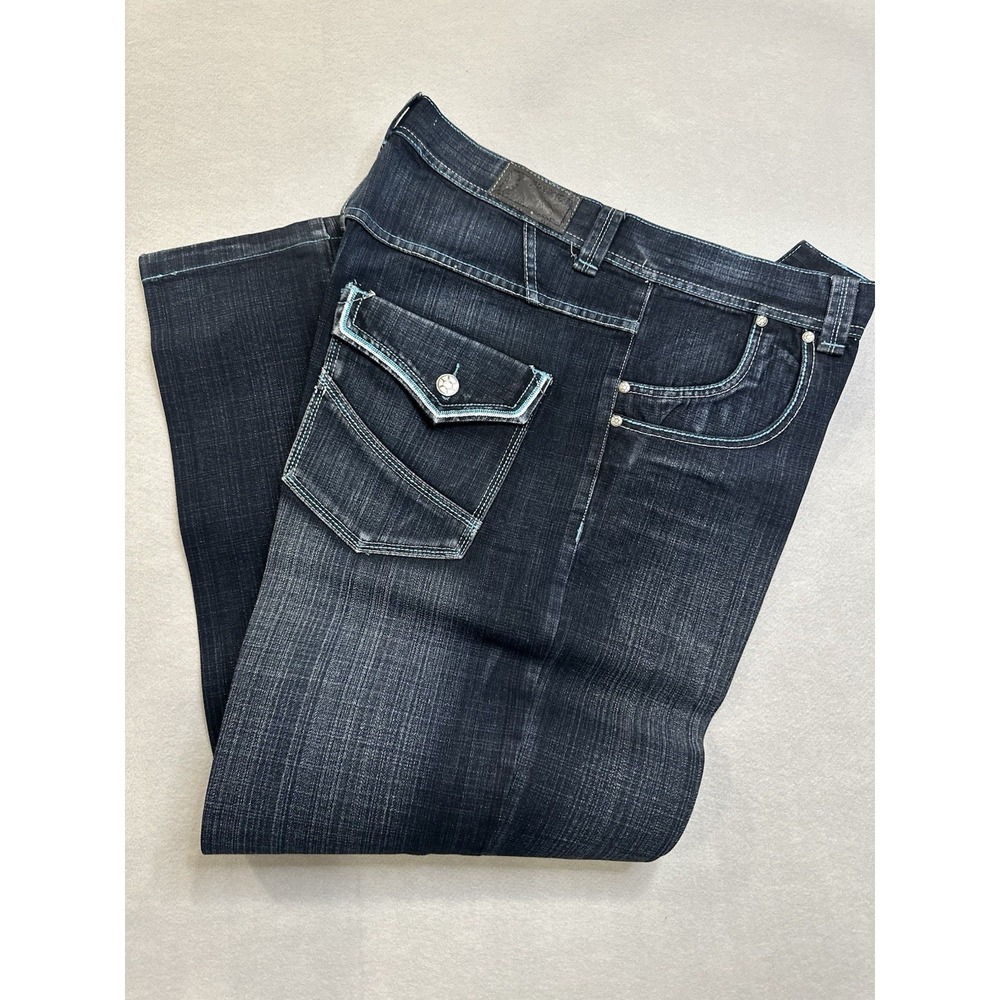 Basic Code Jeans Mens 36x32 Black Denim Pants Y2K Baggy Hip Hop Goth Mall